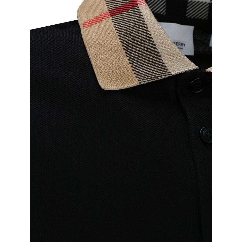 Burberry Black Cotton Polo Shirt Burberry