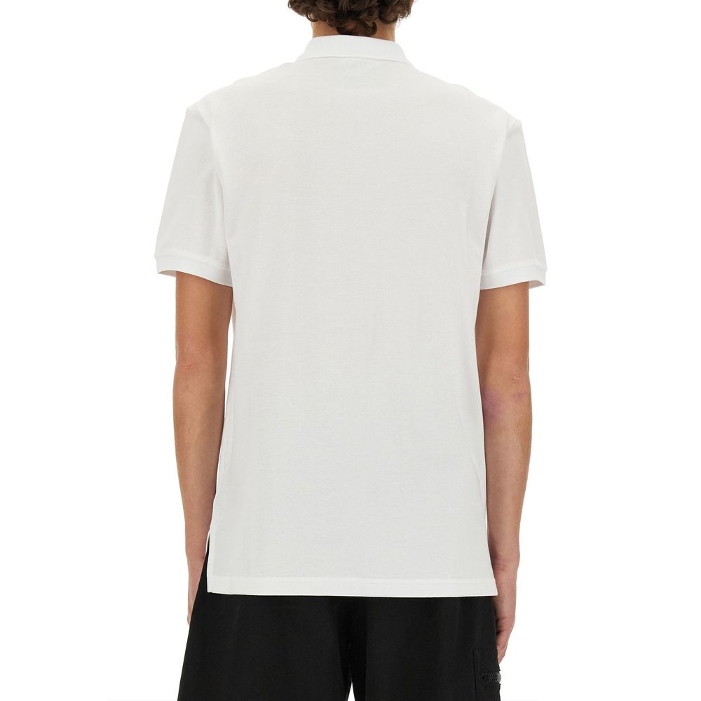 Moschino Couture White Cotton Polo Shirt Moschino Couture