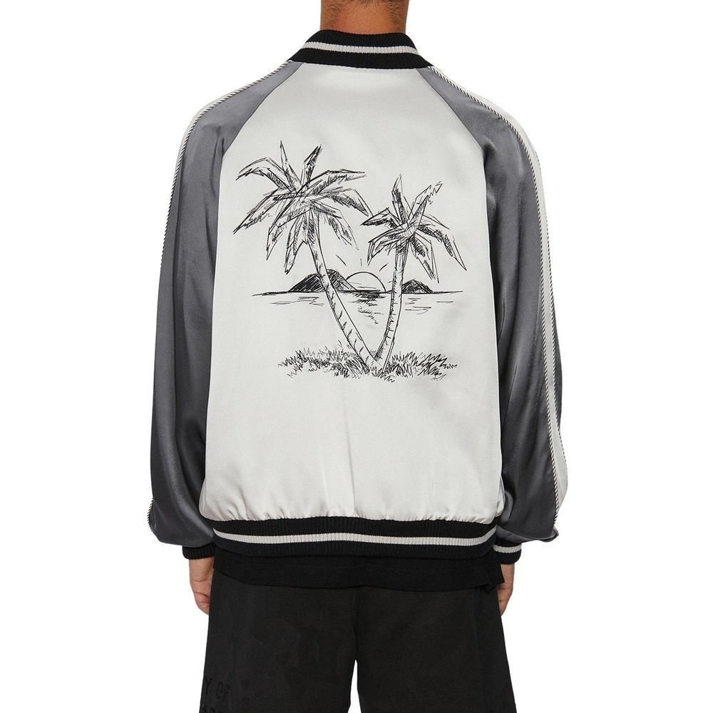 Palm Angels Gray Acetate Bomber Palm Angels