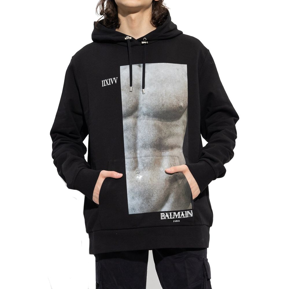 Balmain Black Cotton Sweatshirt Balmain
