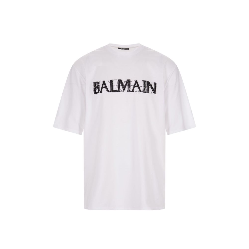 Balmain White Cotton T-Shirt Balmain