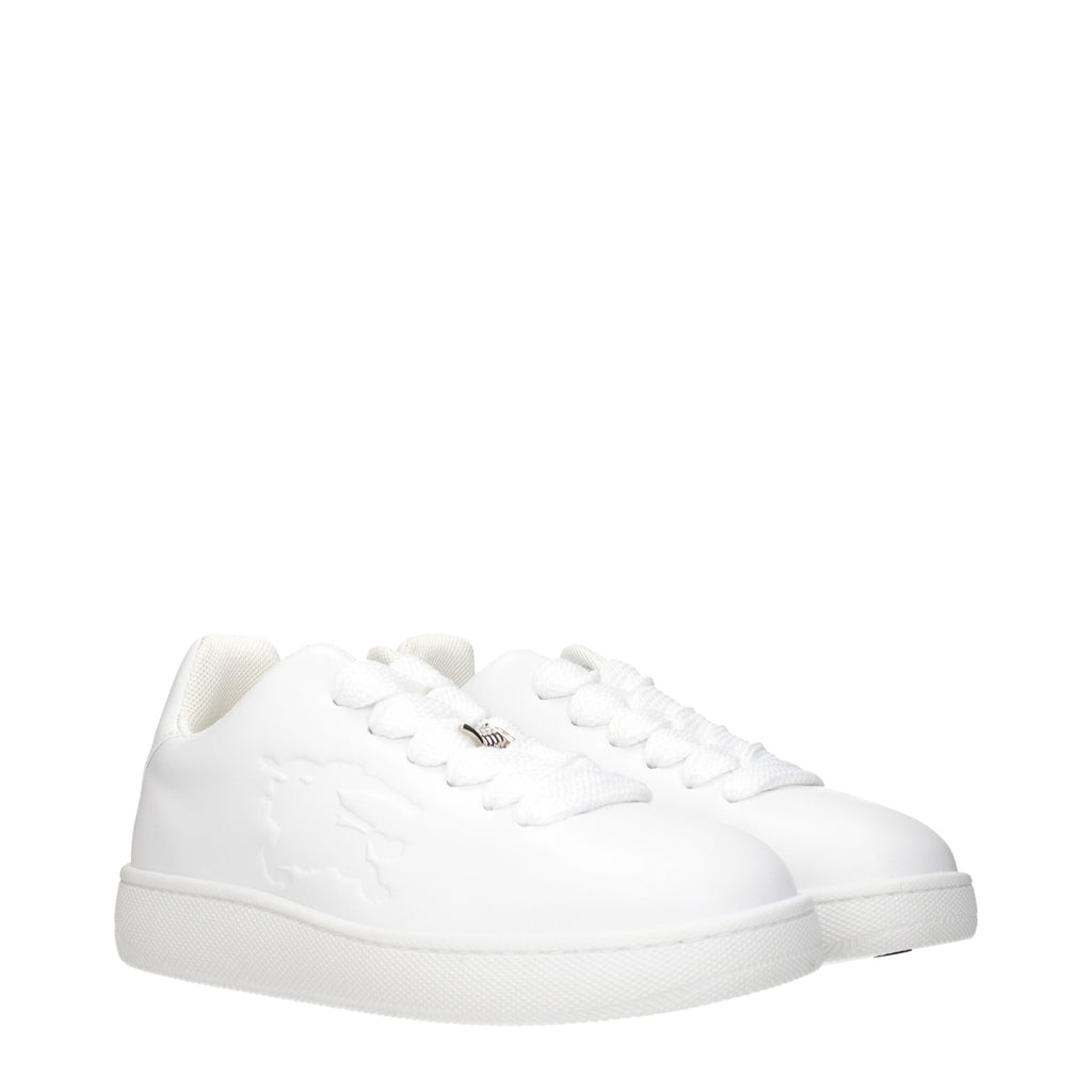 Burberry White Leather Low Top Sneakers