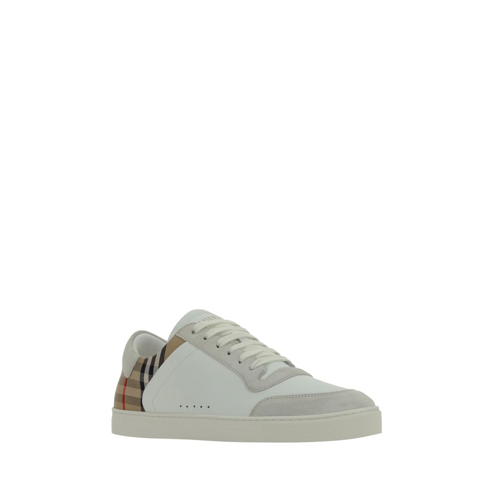 Baskets basses Burberry Bos Taurus en cuir de veau blanc