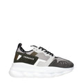 Versace Gray Fabric Chunky Sneakers