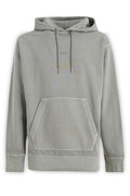 Hugo Boss Grey Cotton Logo Details Hooded Sweatshirt - Broken-Luxury