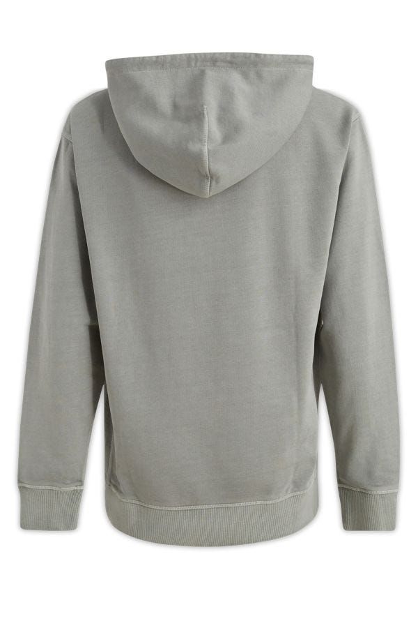 Hugo Boss Grey Cotton Logo Details Hooded Sweatshirt - Broken-Luxury