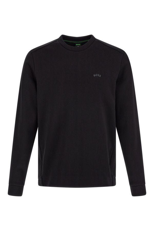 Hugo Boss Black Cotton Logo Details Sweatshirt - Broken-Luxury