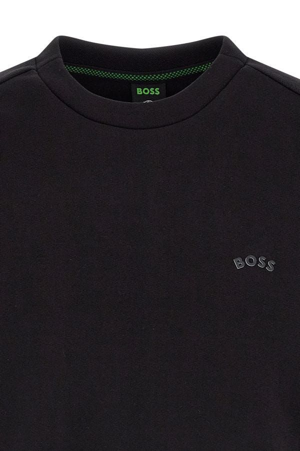 Hugo Boss Black Cotton Logo Details Sweatshirt - Broken-Luxury