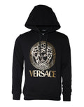 Versace Black Medusa Print Cotton HoodiePullover Sweatshirt Sweater - Broken-Luxury