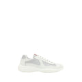 Prada White Calf Leather Bos Taurus Low Top Sneakers - Broken-Luxury