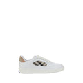 Burberry White Calf Leather Bos Taurus Low Top Sneakers - Broken-Luxury