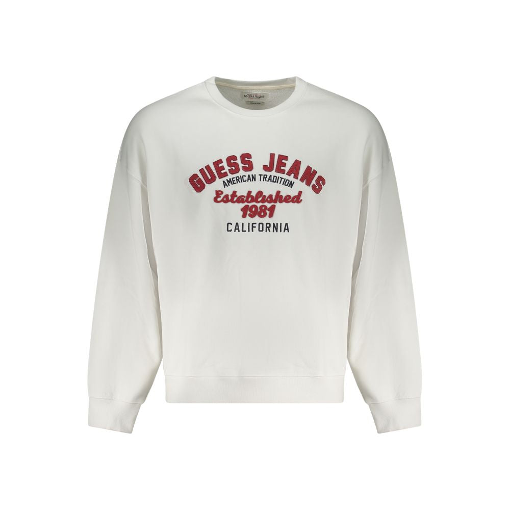 Guess Jeans White Cotton Men Sweater Guess Jeans