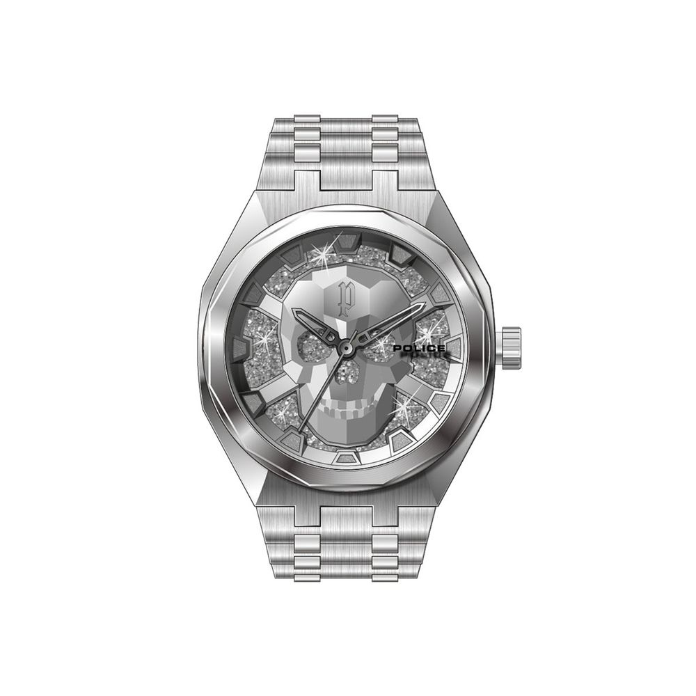 Police Silver Stainless Steel Dress Watch Police
