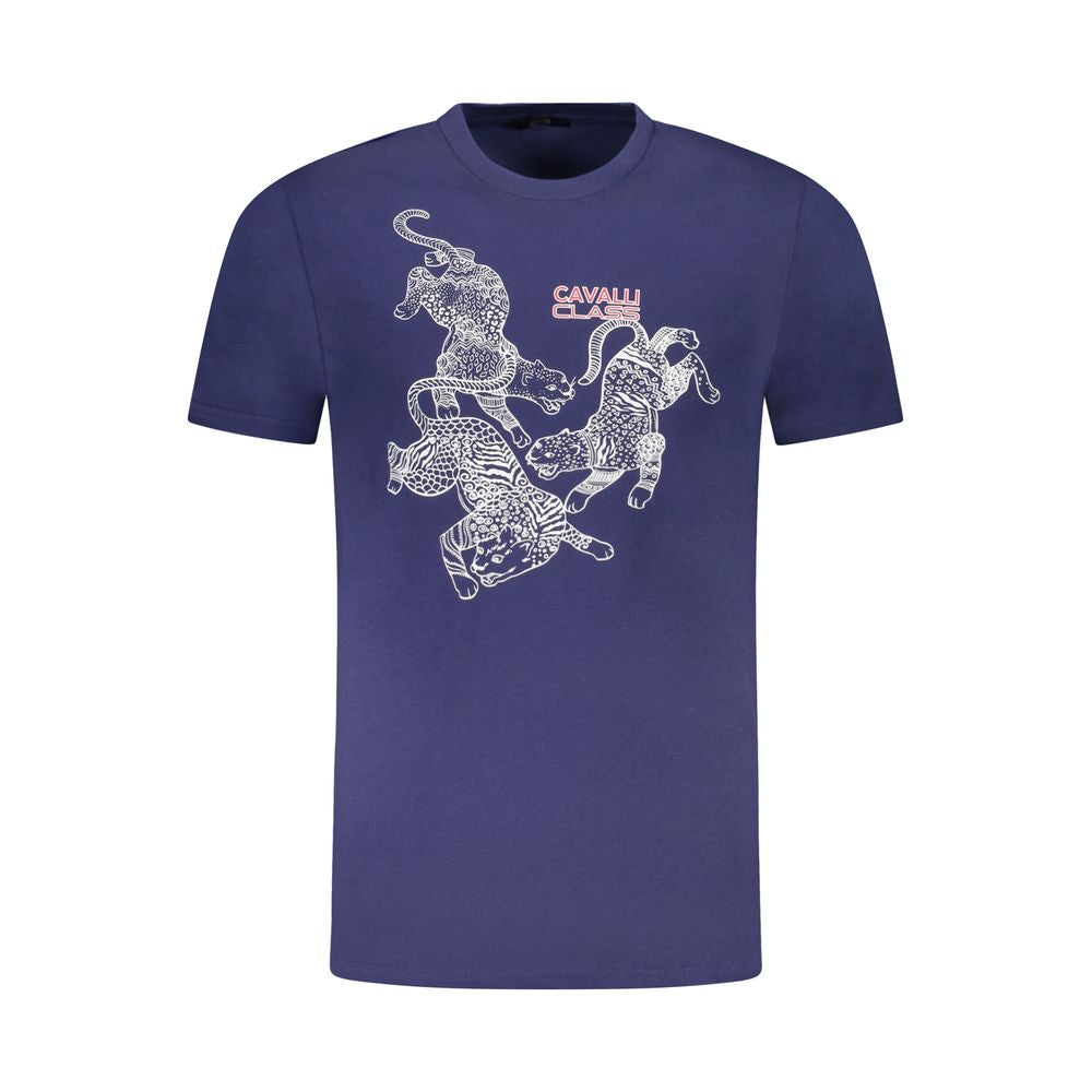 T-shirt bleu en coton pour homme