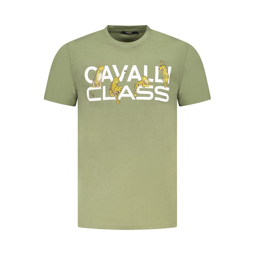 Green Cotton Men T-Shirt