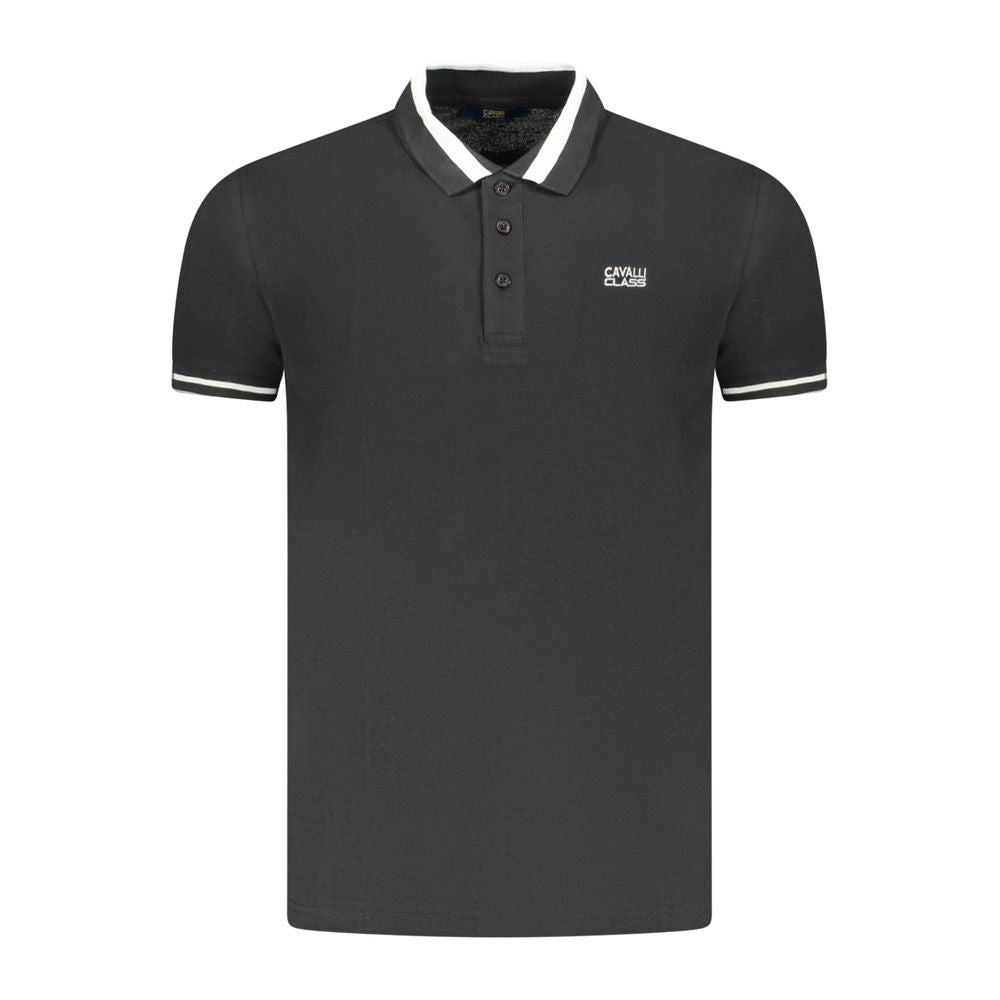Polo homme en coton noir