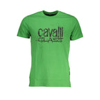 Cavalli Class Green Cotton T-Shirt