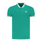 Green Cotton Men Polo Shirt