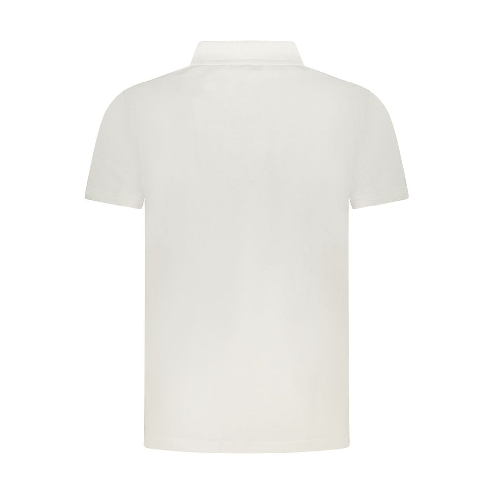 White Cotton Men Polo Shirt