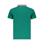 Green Cotton Men Polo Shirt