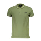 Green Cotton Men Polo Shirt