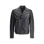 Dsquared² Black Calf Leather Bos Taurus Biker Jacket