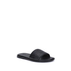 Fendi Black Calf Leather Bos Taurus Flat Sandals