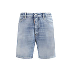 Dsquared² Light Blue Cotton Bermuda Shorts
