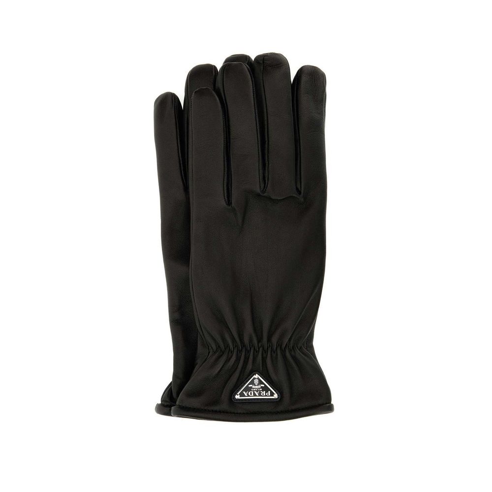 Prada Black Lamb Leather Gloves