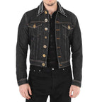 Versace Black Cotton Denim Jacket