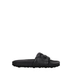Off-White Black Leather Slippers