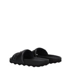 Off-White Black Leather Slippers