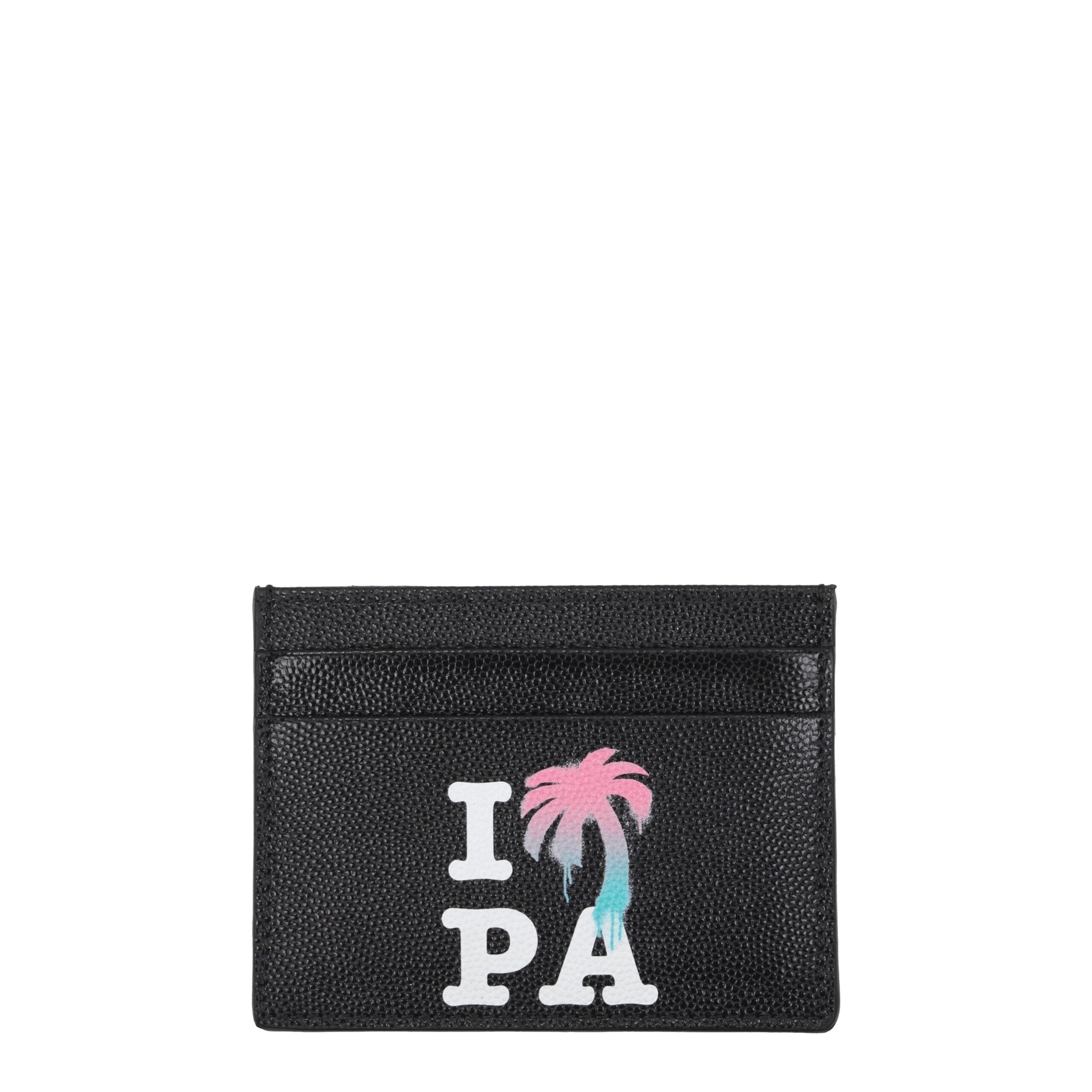 Palm Angels Black Leather Cardholder