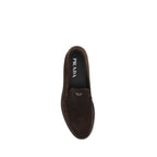 Prada Brown Calf Leather Bos Taurus Slip-On Loafers
