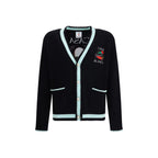 Casablanca Black Merino Wool Cardigan