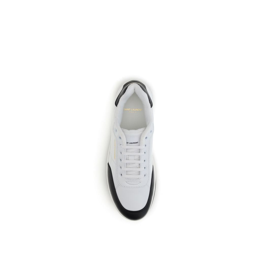 Saint Laurent White Calf Leather Bos Taurus Low Top Sneakers Saint Laurent