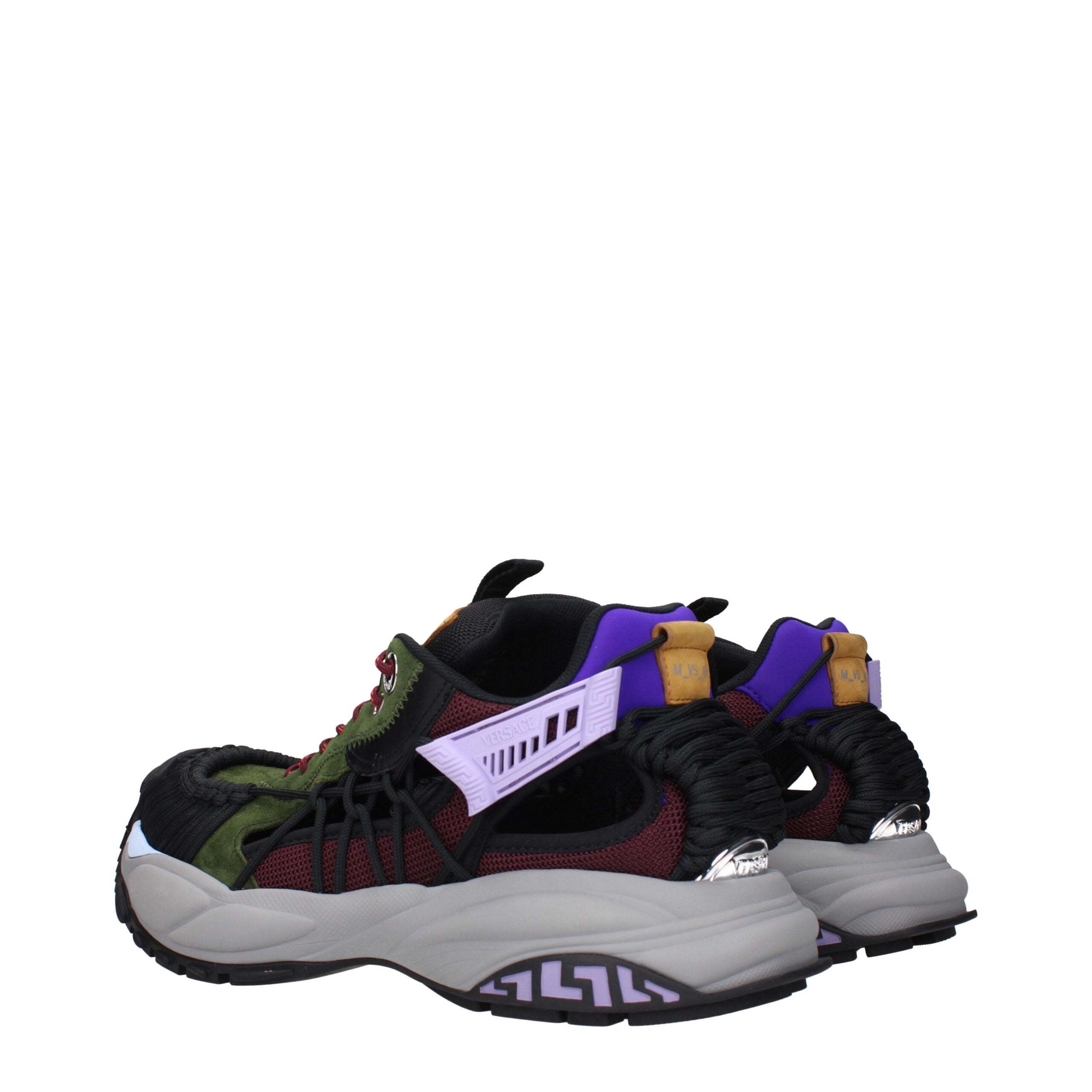 Versace Multicolor Leather Athletic Sneakers