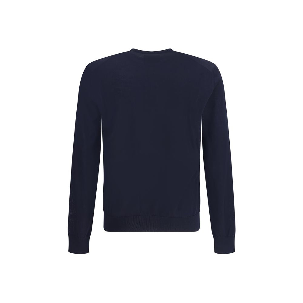 Giorgio Armani Blue Fleece Wool Sweatshirt Giorgio Armani