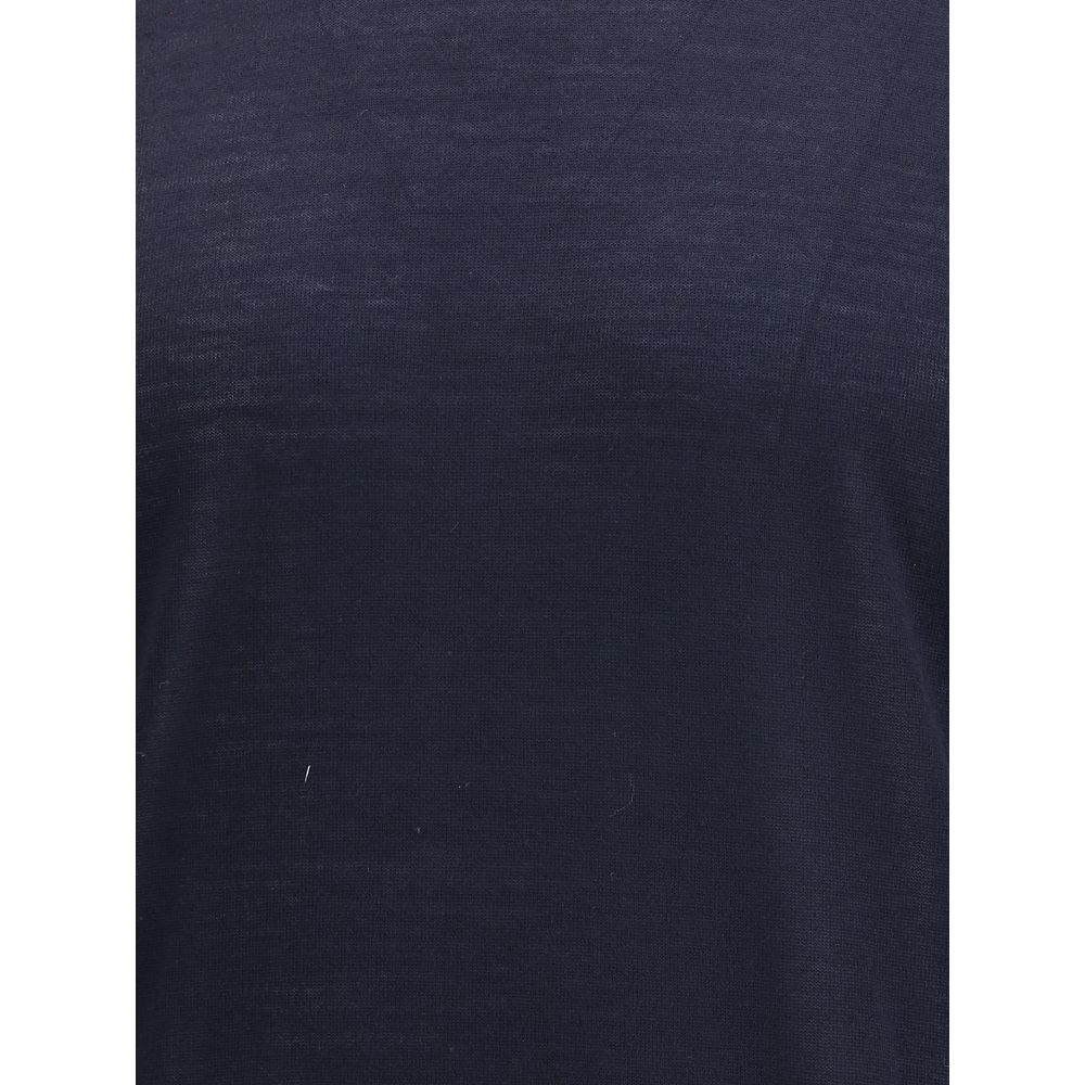 Giorgio Armani Blue Fleece Wool Sweatshirt Giorgio Armani