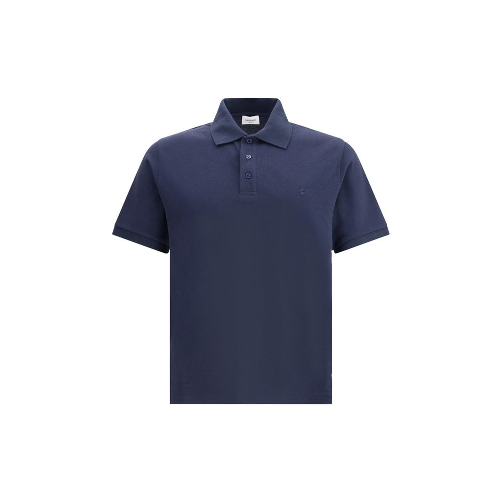 Saint Laurent Blue Cotton Polo Shirt Saint Laurent