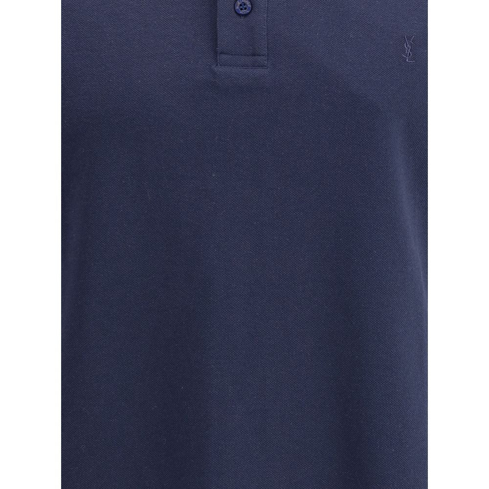 Saint Laurent Blue Cotton Polo Shirt Saint Laurent