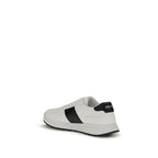 Prada White Calf Leather Bos Taurus Low Top Sneakers