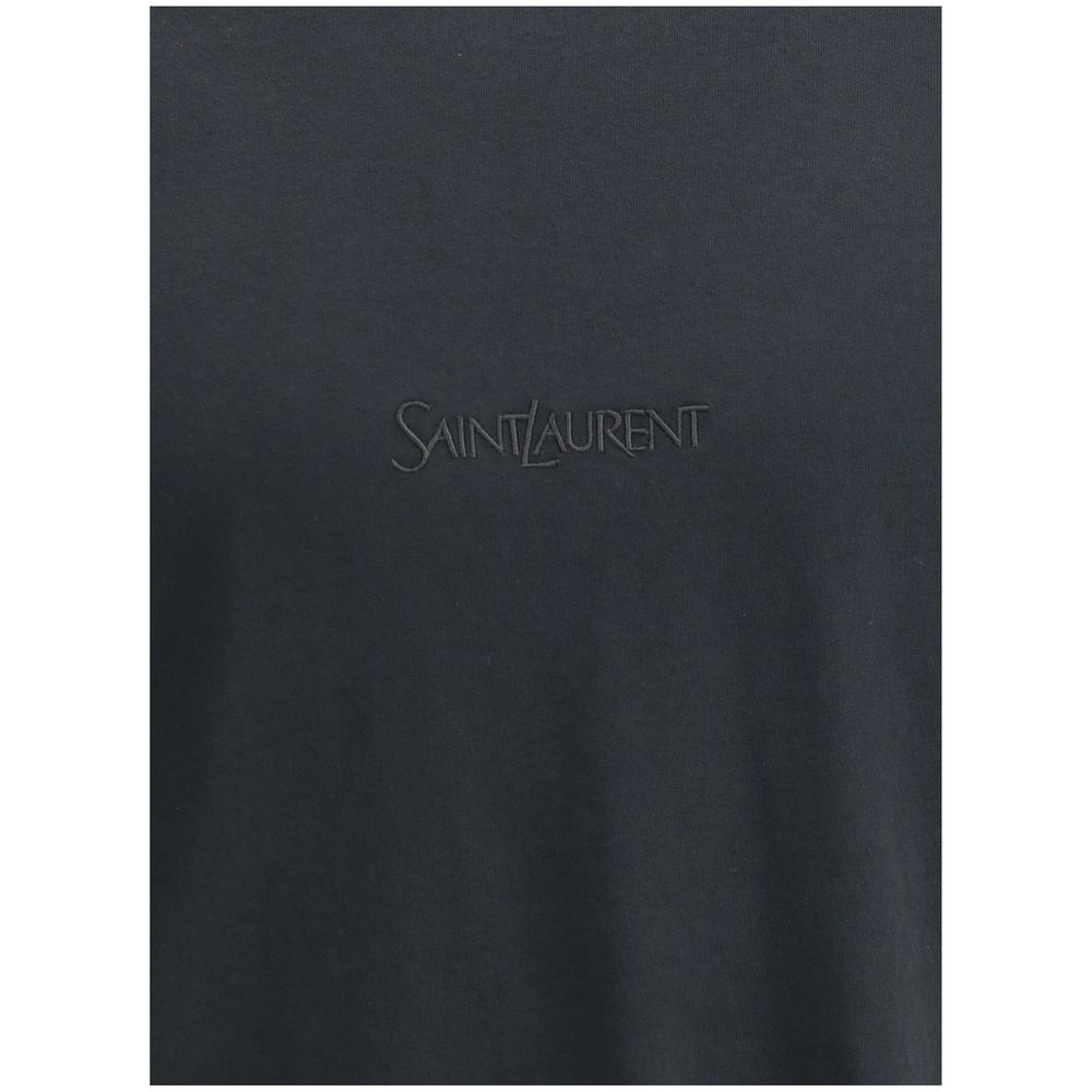 Saint Laurent Black Cotton T-Shirt Saint Laurent