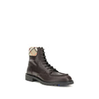 Burberry Brown Calf Leather Bos Taurus Lace-Up Boots
