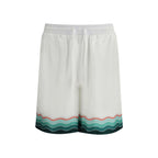 Casablanca White Silk Bermuda Shorts