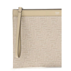 Fendi Cream Cotton Clutch Bag