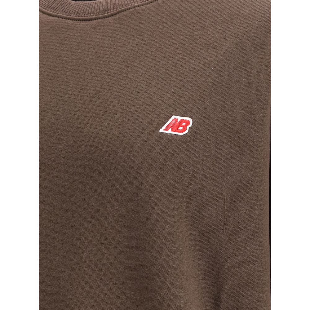 New Balance Brown Cotton Sweatshirt - Broken-Luxury
