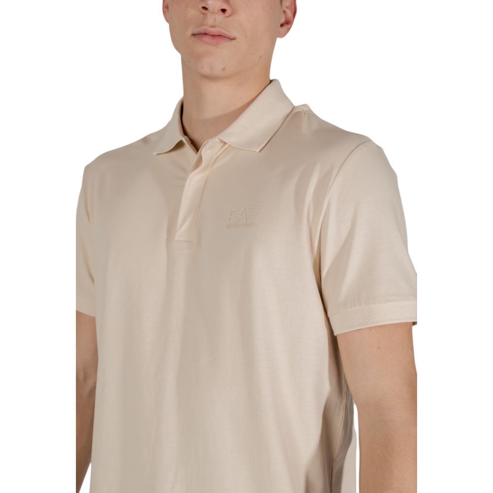EA7 Emporio Armani Beige Cotton Polo Shirt EA7 Emporio Armani