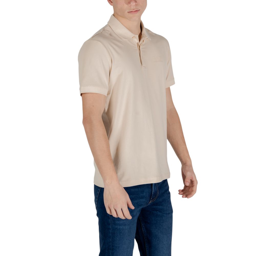 EA7 Emporio Armani Beige Cotton Polo Shirt EA7 Emporio Armani