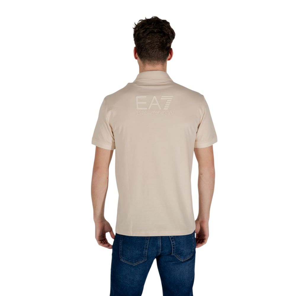 EA7 Emporio Armani Beige Cotton Polo Shirt EA7 Emporio Armani